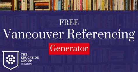 vancouver generador|Vancouver Referencing Generator